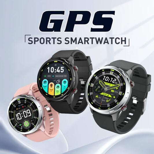 Outdoor GPS Sport Watch 1.32inch HD Round Screen Multi Sport Mode Smartwatch(Pink) by bashfashion