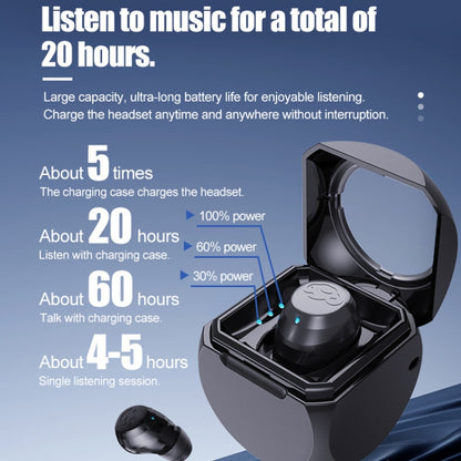 Q1 Mini Single Ear With Charging Compartment Wireless Invisible Stereo Bluetooth Earphone(White) by bashfashion