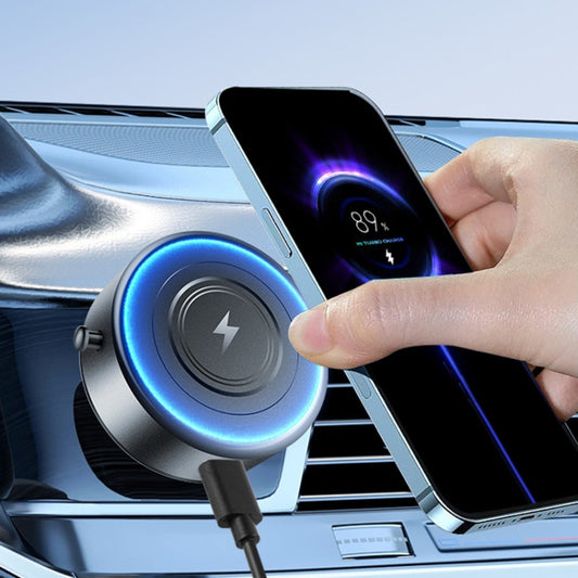 AIMITE M8 Car Wireless Charger Phone Holder Vacuum Suction Cup Strong Magnetic Support Bracket(Silver) by AIMITE