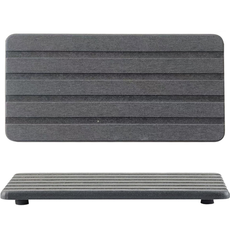 2pcs /Set Absorbent Diatomite Coaster Rectangular Recessed Quick-Drying Stone Sink Toiletries Placemat, Size: 22x11cm(Dark Gray) by bashfashion