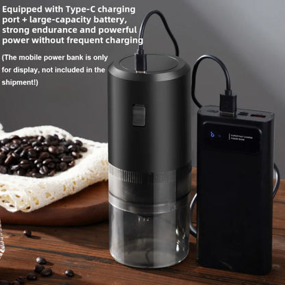 USB Rechargeable Adjustable Coarse and Fine Household Portable Electric Coffee Bean Grinder(White) by bashfashion
