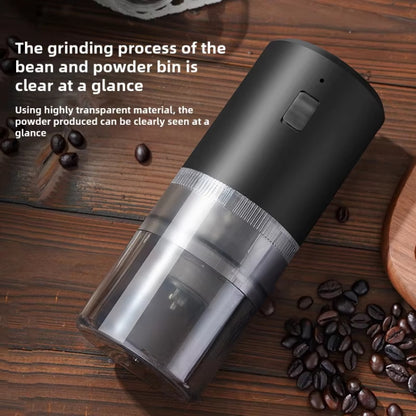 USB Rechargeable Adjustable Coarse and Fine Household Portable Electric Coffee Bean Grinder(Black) by bashfashion