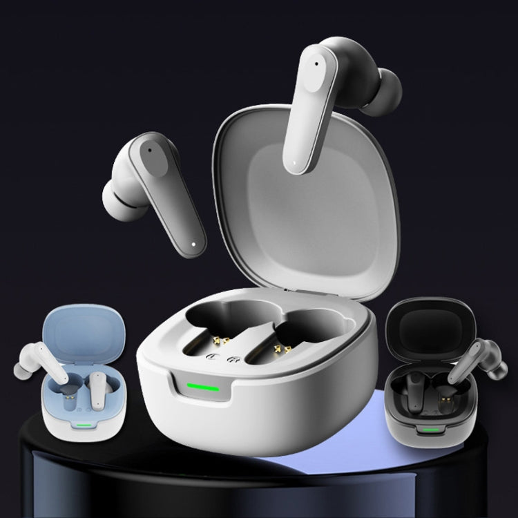 A98 AI Intelligent Translation Wireless Physical Noise Cancellation Bluetooth Earphones(White Blue) by bashfashion