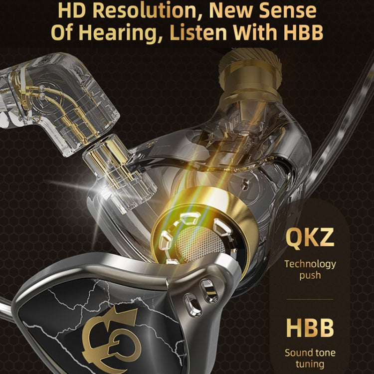QKZ HBB Standard 3.5mm Mobile Phone Earphones Sports In-Ear Pluggable Stage Earphone by QKZ