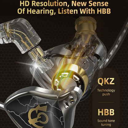 QKZ HBB Standard 3.5mm Mobile Phone Earphones Sports In-Ear Pluggable Stage Earphone by QKZ