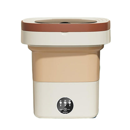 Fully Automatic Mini Foldable Washing Machine With Dehydration Function, Size: EU Plug(Yellow) by bashfashion