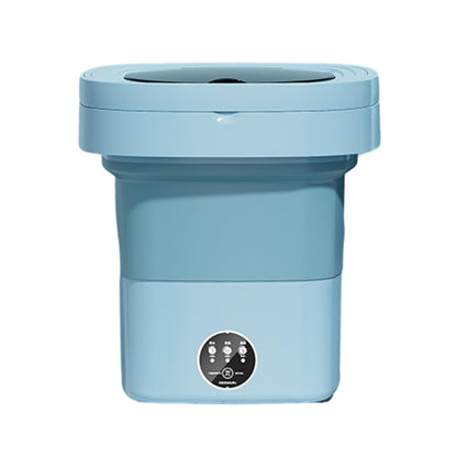 Fully Automatic Mini Foldable Washing Machine With Dehydration Function, Size: UK Plug(Blue) by bashfashion