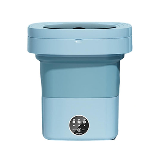 Fully Automatic Mini Foldable Washing Machine With Dehydration Function, Size: UK Plug(Blue) by bashfashion