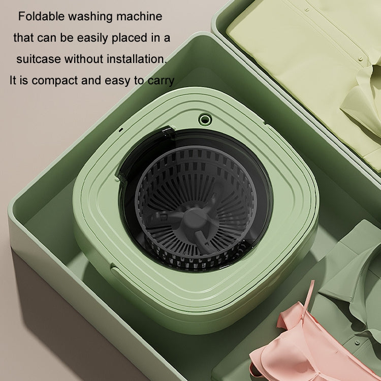 Fully Automatic Mini Foldable Washing Machine With Dehydration Function, Size: EU Plug(Yellow) by bashfashion