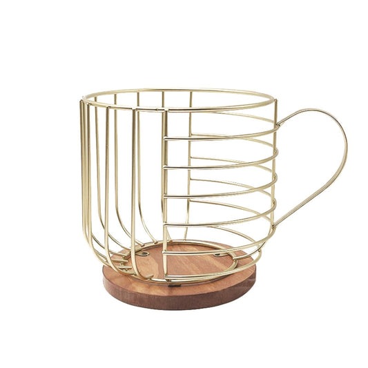 Coffee Companion Storage Rack Cup-Shaped Kitchen Storage Basket, Color: Gold No Words by bashfashion