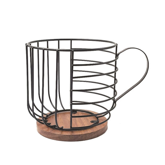 Coffee Companion Storage Rack Cup-Shaped Kitchen Storage Basket, Color: Black No Words by bashfashion