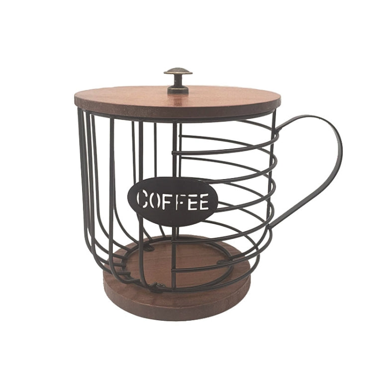 Coffee Companion Storage Rack Cup-Shaped Kitchen Storage Basket, Color: Black with Words＋Lid by bashfashion