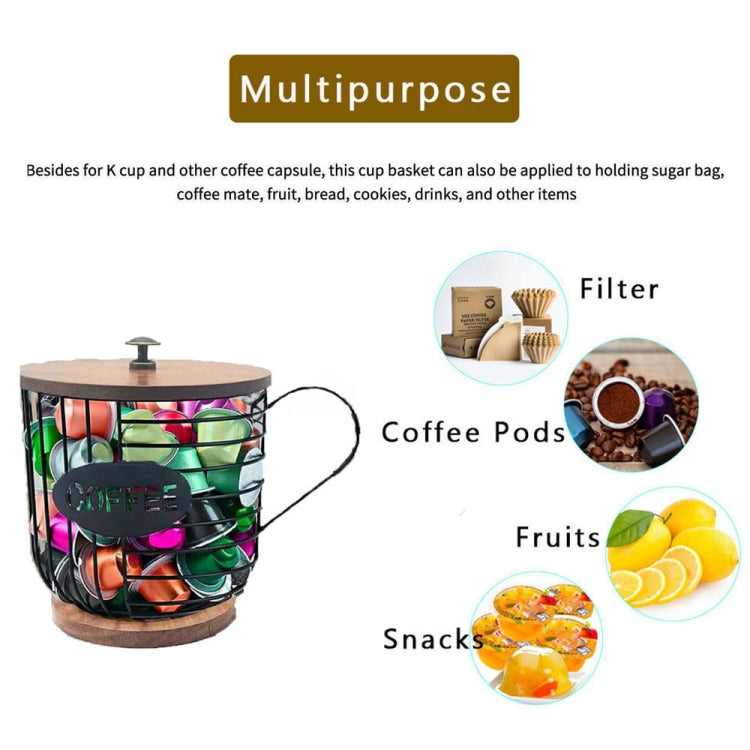 Coffee Companion Storage Rack Cup-Shaped Kitchen Storage Basket, Color: Gold with Words＋Lid by bashfashion