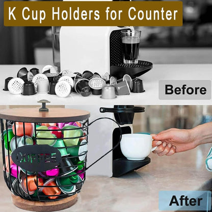 Coffee Companion Storage Rack Cup-Shaped Kitchen Storage Basket, Color: Black No Words by bashfashion
