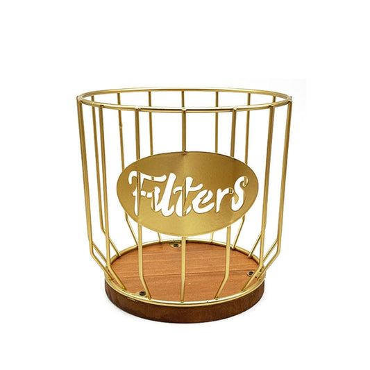 Coffee Capsule Filter Storage Basket Home Kitchen Decorations, Color: F Gold No Lid by bashfashion