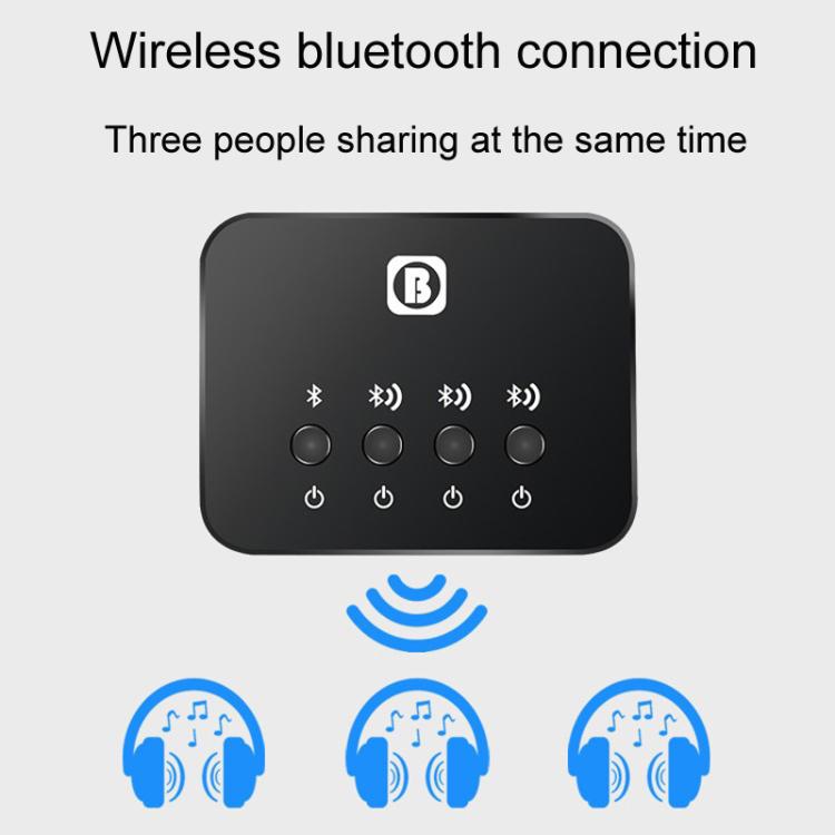 BW107 Bluetooth Adapter One To Three Audio Receiver Transmitter by bashfashion