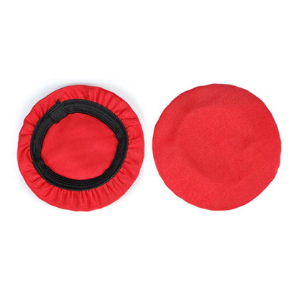2pcs Universal Round Reusable Headset Dust Cover Sweat-proof Breathable Protective Cover, Color: L Red by bashfashion