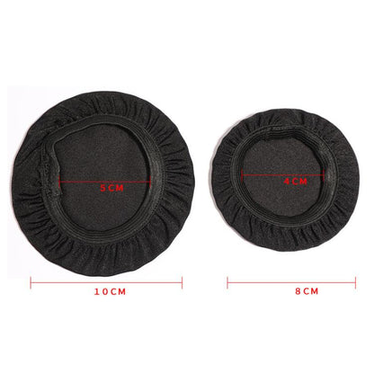 2pcs Universal Round Reusable Headset Dust Cover Sweat-proof Breathable Protective Cover, Color: S Black by bashfashion