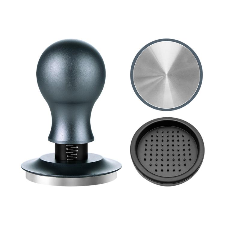 Coffee Constant Pressure Powder Press Adjustable Impact Hammer, Style: Silver Blue Flat Bottom+Round Base(53mm) by bashfashion