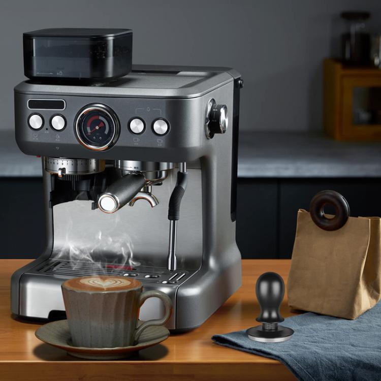 Coffee Constant Pressure Powder Press Adjustable Impact Hammer, Style: Black Thread+Round Base(58mm) by bashfashion