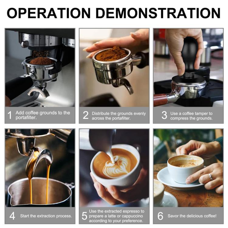 Coffee Constant Pressure Powder Press Adjustable Impact Hammer, Style: Black Thread+Round Base(51mm) by bashfashion