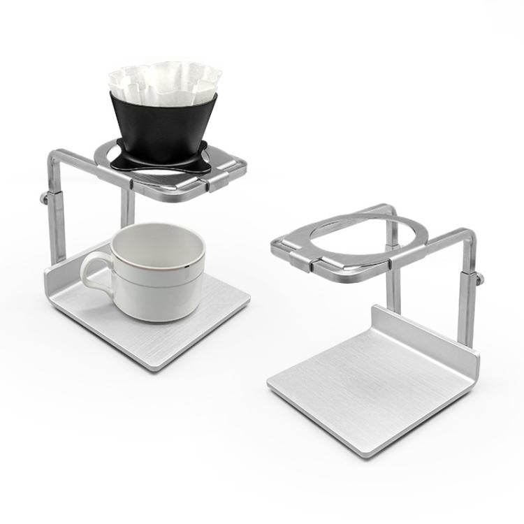 Stainless Steel Adjustable Four-Leg Non-Slip Hand-Poured Coffee Stand(Silver) by bashfashion