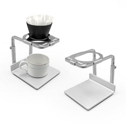 Stainless Steel Adjustable Four-Leg Non-Slip Hand-Poured Coffee Stand(Silver) by bashfashion