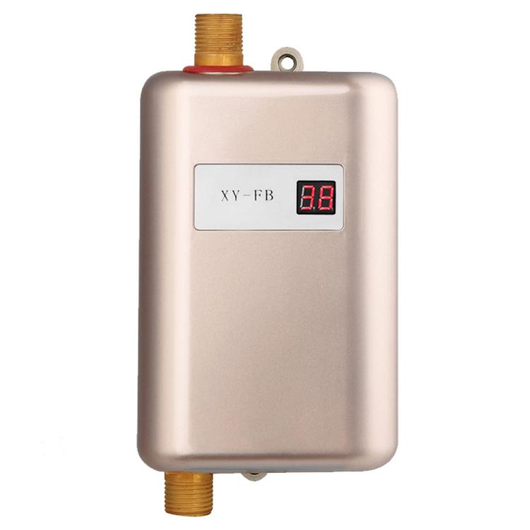 3000W Small Tankless Electric Water Heater For Kitchen Bathroom EU Plug(Gold) by bashfashion