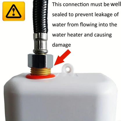 3000W Small Tankless Electric Water Heater For Kitchen Bathroom EU Plug(Gold) by bashfashion
