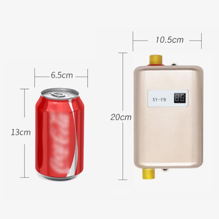 3000W Small Tankless Electric Water Heater For Kitchen Bathroom UK Plug(White) by bashfashion