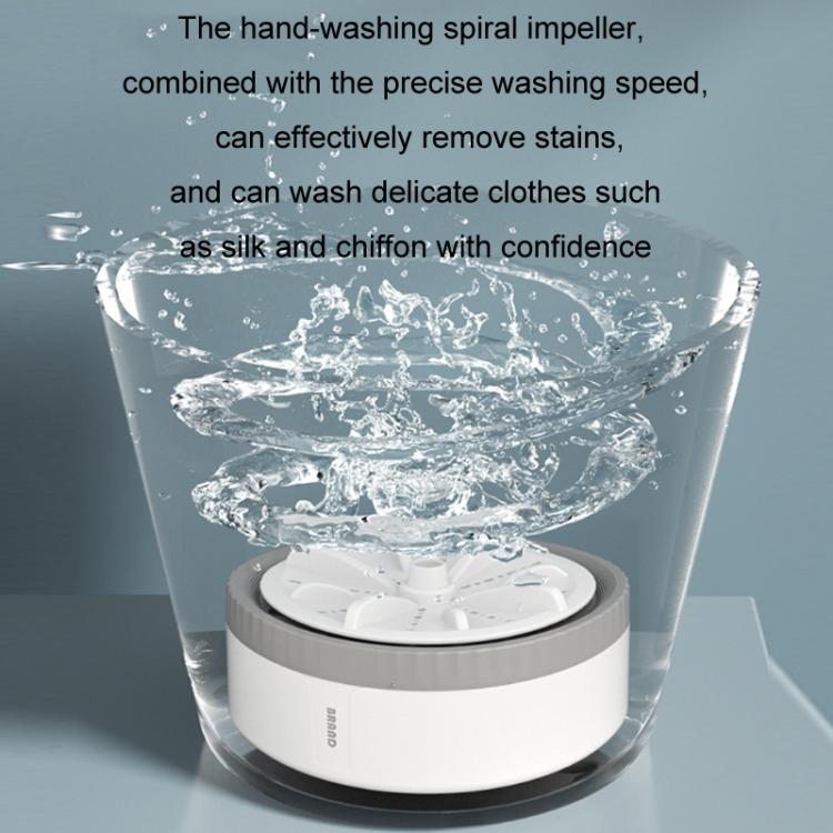 Mini Portable Underwear Socks Turbine Washing Machine, Color: Gray Three-speed Timing by bashfashion