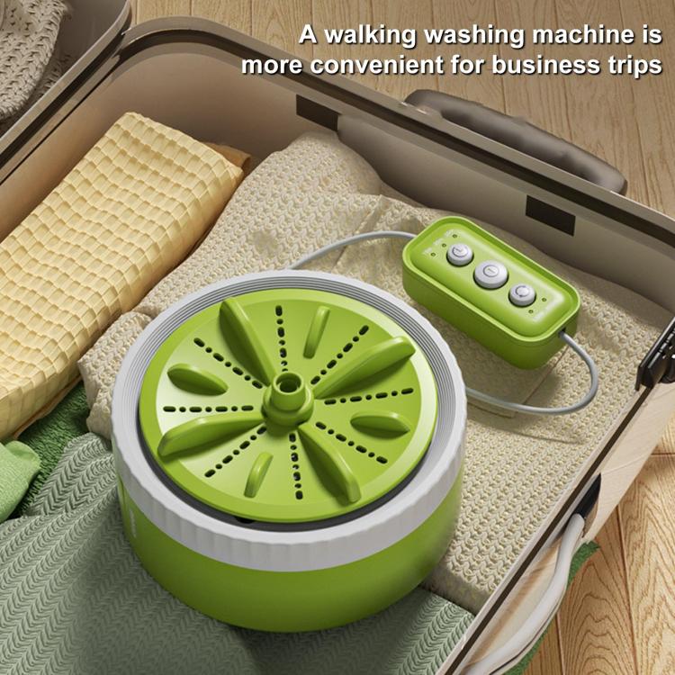 Mini Portable Underwear Socks Turbine Washing Machine, Color: Green Three-speed Timing by bashfashion
