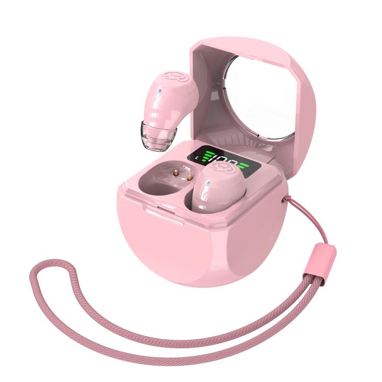 Smart ENC Noise Reduction Mini Bluetooth Earphones With Charging Compartment(Pink) by bashfashion