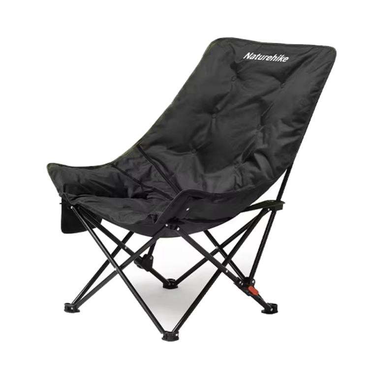 Naturehike Outdoor Folding High Back Moon Lounge Chair Camping Backrest Chair(Black) by Naturehike