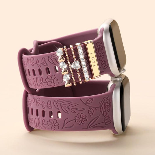 21mm Width Smart Watch Band Decorative Ring Metal Accessories(Dog Paw Rose Gold) by bashfashion