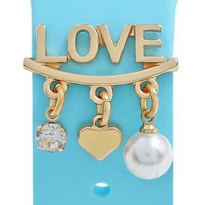 22mm Width Smart Watch Silicone Band Decorative Ring Metal Accessories, Style: LOVE Gold by bashfashion