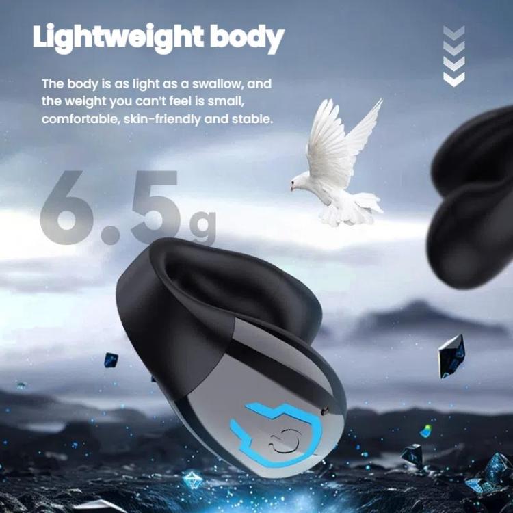Bluetooth Earpiece Single Ear Clip-On Non-Intrusive Design Sports Headphones for Running(Skin) by bashfashion