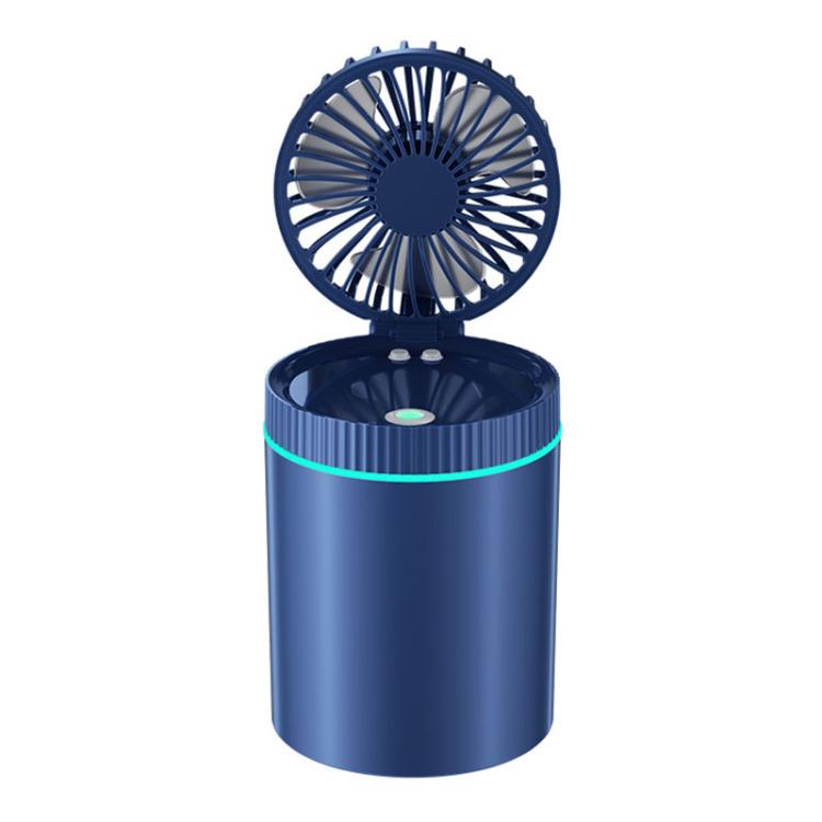 F98 Spray Cooling Desktop Small Fan Bedroom Office Portable Humidifier With Colored Lights, Color: Battery (Blue) by bashfashion