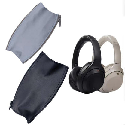 For Sony WH-1000XM4 Headphones Headband Protective Cover Replacement Parts, Spec: Leather Zipper Gray by bashfashion