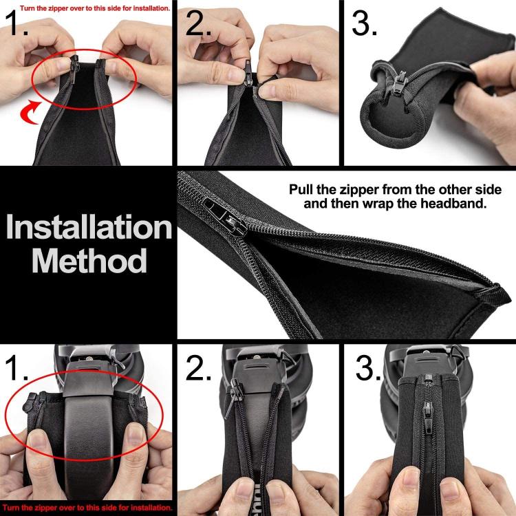 For Sony WH-1000XM4 Headphones Headband Protective Cover Replacement Parts, Spec: Leather Zipper Gold by bashfashion