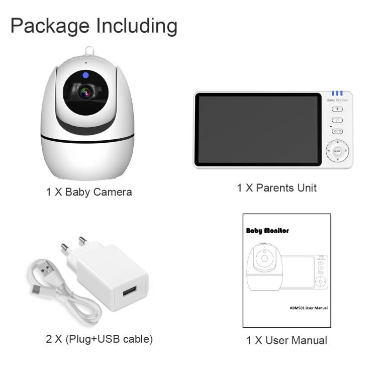 5 inch 1080P HD Baby Watcher Baby Monitor Camera US Plug by bashfashion