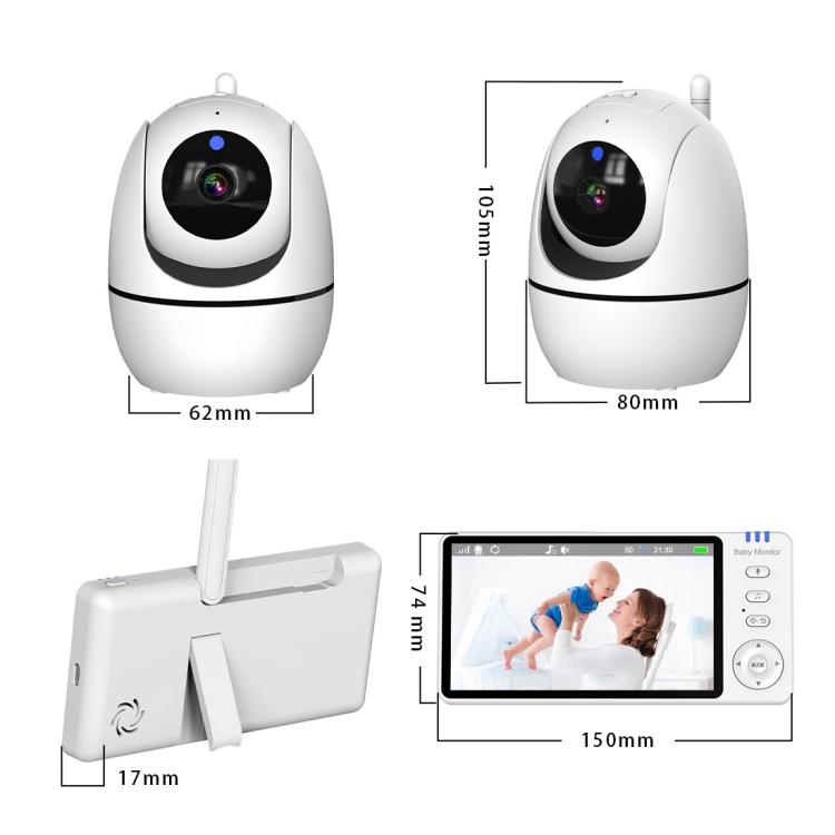 5 inch 1080P HD Baby Watcher Baby Monitor Camera UK Plug by bashfashion