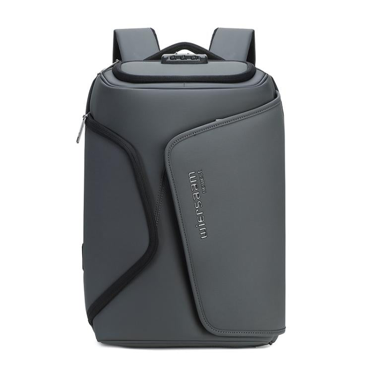 Wiersaam Men Anti-Theft Business Travel Backpack Water-Resistant Laptop Backpack With USB Charging Port(Gray) by wiersaam