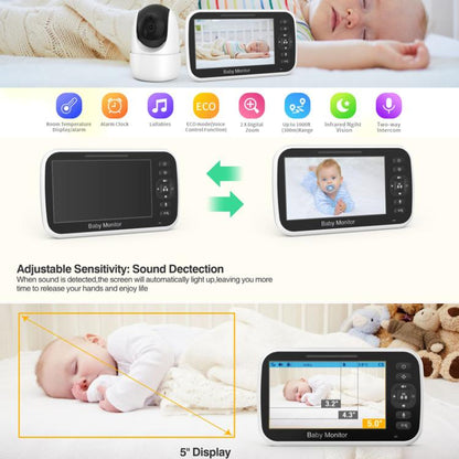 5 inch LCD Screen Auto Night Vision Baby Monitor AU Plug by bashfashion