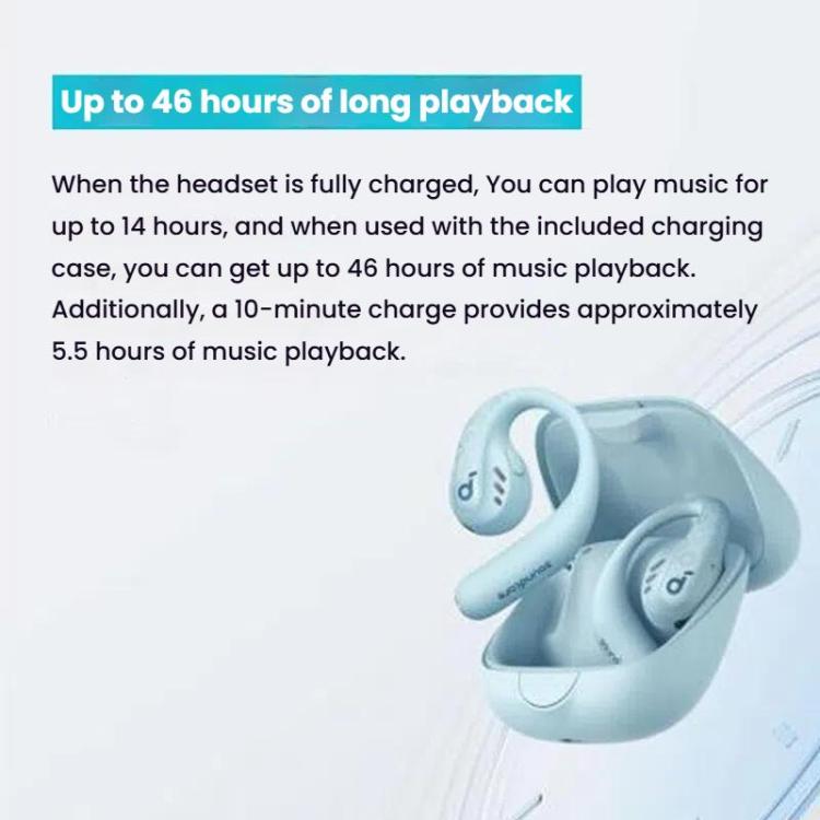 ANKER A3871 Soundcore AeroFit Pro Noise Reduction HD Sound Quality Bone Conduction Wireless Bluetooth Earphones(White) by ANKER