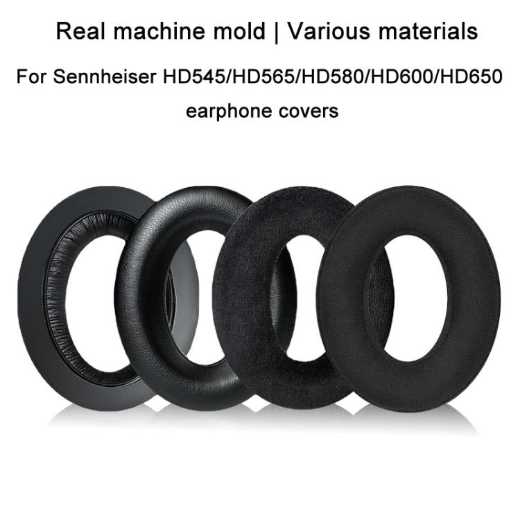 2pcs For Sennheiser HD545 / HD565 / HD580 / HD600 / HD650 Earphone Cover Sponge Earmuffs With Tuning Foam, Material: Protein Leather by bashfashion