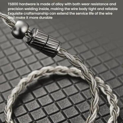 CVJ TS800 Eight Strands Copper Silver Plated Interchangeable Audio Plugs Headphone Upgrade Cable, Style: Type-C 0.75mm by CVJ