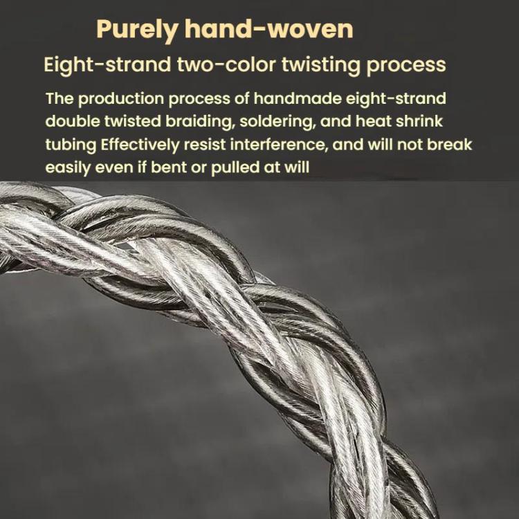 CVJ TS800 Eight Strands Copper Silver Plated Interchangeable Audio Plugs Headphone Upgrade Cable, Style: 4.4mm MMCX by CVJ