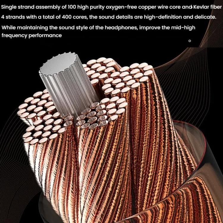 CVJ VS400 Interchangeable Audio Plug Oxygen-Free Copper Headphone Upgrade Cable, Style: 4.4mm 0.78mm by CVJ