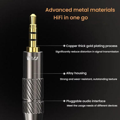 CVJ VS400 Interchangeable Audio Plug Oxygen-Free Copper Headphone Upgrade Cable, Style: Type-C 0.75mm by CVJ